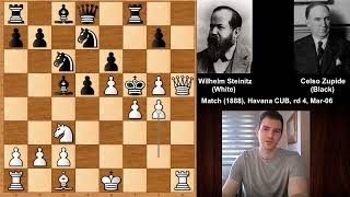 Wilhelm Steinitz vs Celso Golmayo Zupide  Havana 1888 [upl. by Alyhc]