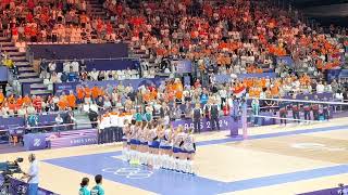 Wilhelmus voorafgaand aan Volleybal wedstrijd op Olympische Spelen 2024 in Parijs [upl. by Eisenhart]