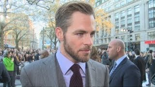 Chris Pine at Star Trek into Darkness premiere Chris Pine talks about Benedict Cumberbatch [upl. by Eaton]