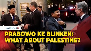 Makan Malam Bersama Menlu AS Antony Blinken Presiden Prabowo Tanya Langsung Soal Solusi Palestina [upl. by Udell255]