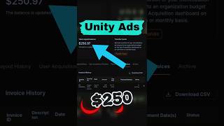 Unity Ads 250 Earning✅⚡ unity unityads [upl. by Ehcram]