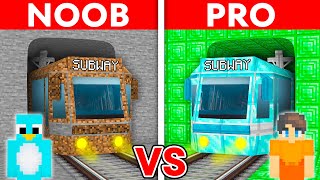 NOOB vs PRO SUBWAY STATION House Build Challenge in Minecraft [upl. by Jet]