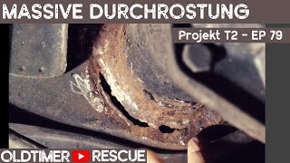 Verpfuschte Achskragen verdecken Rost im Längsträger am Bulli EP 79 [upl. by Llertnod591]