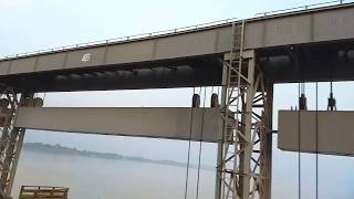 Farakka Barrage Malda Ganga River India Largest Barrage total view from train 16102017 [upl. by Cardie405]