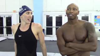 Cullen Jones amp Madison Kennedy at SwimMAC Road to Rio meet [upl. by Elery16]