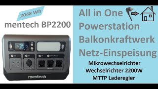 Powerstation Balkonkraftwerk Notstromversorgung Allinone Mentech BP2200 [upl. by Thordis34]