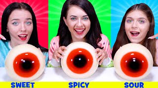 ASMR Sweet vs Spicy vs Sour Food Challenge By LiLibu 3 [upl. by Aneladgam]