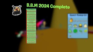 2024 BBM Quest Complete  Bee Swarm Simulator  Roblox [upl. by Vikki]