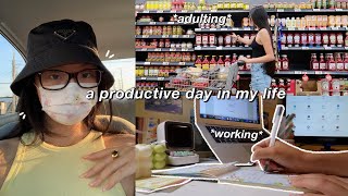 DAILY VLOG  a productive day in my life as a college student  working adulting amp grocery shopping [upl. by Fifine382]