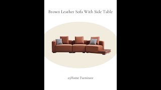 New ArrivalsBrown Leather Sofa With Side Table [upl. by Aeriel]