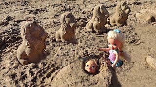 Elsa and Anna toddlers play in the sand [upl. by Nilerual]