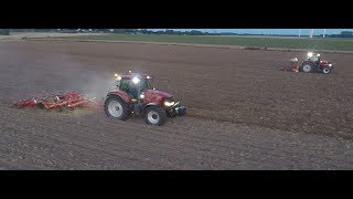 Doublet de Case IH Puma au semis dengrais vert 2019 GoProDrone [upl. by Asum]