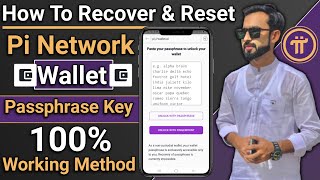 How To Recover amp Reset Pi Network wallet Passphrase key  pi browser wallet 100 recovery [upl. by Mallin]