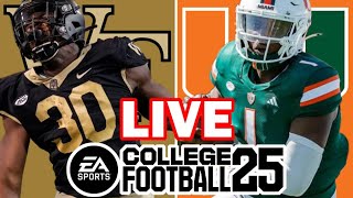 Wake Forest at Miami  112324 Simulation EA College Football 25 [upl. by Aluor]