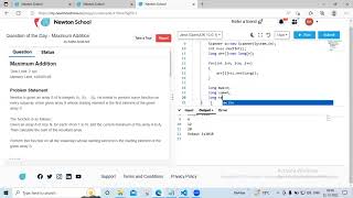maximum addition  question of the day  newton school  21122022 [upl. by Derry]