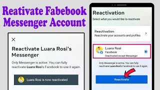 How to reactivate Facebook messenger account after deactivating  reactivate messenger account FB id [upl. by Rodi]