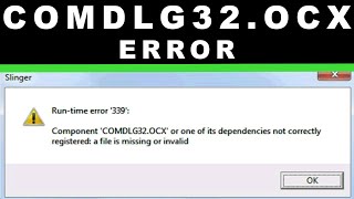 COMDLG32OCX missing or invalid error Windows 10 [upl. by Brian134]