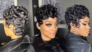 WIG DIY  Simple and Easy Quick Weave Wig using a Flat Iron  StepByStep  Wig Styling 101 [upl. by Aleekat400]