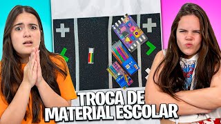 TROCA DE MATERIAL ESCOLAR 2024  Ela perdeu MUITO [upl. by Ez413]