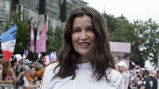 Laetitia Casta participates in the 2024 Paris Olympic Games Torch Relay in Paris [upl. by Akoyin75]