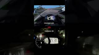 Kawasaki ninja 500 vs yamaha R3 drag race power bike top speed test 😱🥵🔥trending viralvideo [upl. by Reteid]