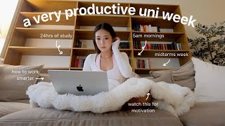 UNI VLOG 📝 5AM mornings midterms week 24hrs of study very realistic amp productive days in my life [upl. by Winfrid]