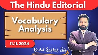 The Hindu Editorial Vocabulary Analysis l 11112024 vocabulary thehinduvocabulary spokenenglish [upl. by Fritze]