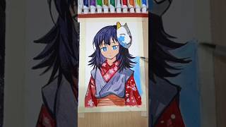 Makomo Painting💙  DEMON SLAYER Sonalitiwari26 shorts youtubes watercolor anime [upl. by Vani]