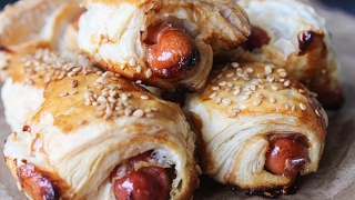 How To Make Honey And Mustard Pigs In A Blanket Sausage Rolls  By One Kitchen Episode 753 [upl. by Alakim912]