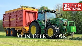 Grass silage John Deere 6140R  VOF De Kroon t Harde Gras oprapenSchuitemakerNL [upl. by Balfore]