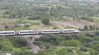 Pune  Kolhapur Vande Bharat Express Trial Run Near Shindawane Railway Station [upl. by Ellennahc]