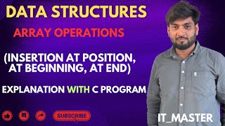 15 Array Operations in Hindi  insertion  at specify position  at beginning  at end  Hindi [upl. by Yemiaj824]