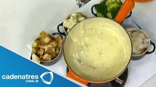 Receta para preparar fondue de queso gruyeres con echalotas caramelizadas [upl. by Shiroma677]