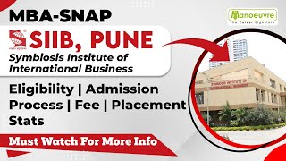 SIIB PUNE Symbiosis Eligibility  Admission Process  Fee Structure  Placement Stats Must Watch [upl. by Twitt906]