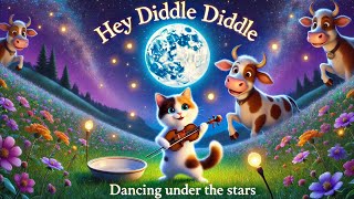 Hey Diddle Diddle Dancing Under the Stars Nursery RhymeExtended [upl. by Ahsaekal]