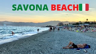 Savona Italy Summer Evening Beach Walk  Italy Summer Walking Tour [upl. by Zerla]