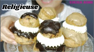 ASMR 咀嚼音 Religieuse French Cream Puff ルリジューズ 修女泡芙 헬리주스 먹방 EATING SOUND [upl. by Attaynik]