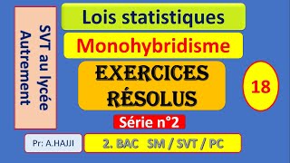 Exercices résolus sur les lois statistiques  Monohybridisme  série n°2 [upl. by Ahsiad]