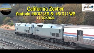 Amtrak California Zephyr 602 and 531 with Fall Colors  20241102 [upl. by Jamie]