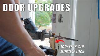 Upgrade old mortise lock to modern door knob hack [upl. by Nennerb]