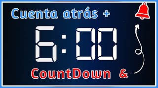 🕐Cronometro 6 MINUTOS Cuenta ATRÁS y REGRESIVA de SEIS minutos➕ALARMA🔔🔊 [upl. by Ycnan709]