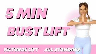 5 Minute Natural Bust Lift Workout at Home [upl. by Earej254]