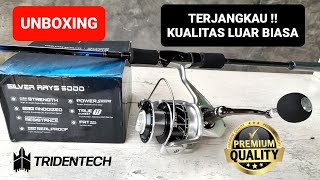 TRIDENTECH SILVER RAYS 5000  UNBOXING amp REVIEW THE BEST SALTWATER REEL UNDER 1K [upl. by Simah379]