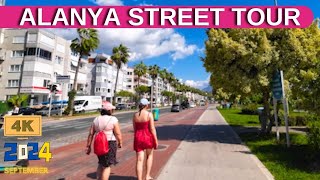 Alanya Street Tour  Alanya Beach Street  Alanya September 2024  Alanya Antalya 4K 60 FPS [upl. by Cord]