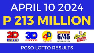 Lotto Result April 10 2024 9pm PCSO [upl. by Bolte]