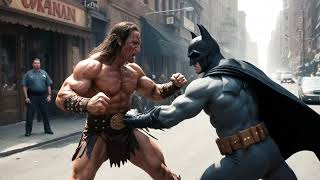 Conan the Barbarian vs Batman crossover KO  DC DCEU superhero amp barbarian fantasy hero multiverse [upl. by Odeen88]