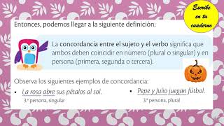 LA CONCORDANCIA ENTRE EL SUJETO Y EL VERBO [upl. by Trainer]