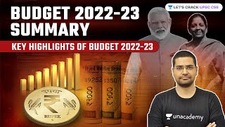 Budget 202223 Summary  Key Highlights of Budget 202223  UPSC CSE 202223  Rahul Bhardwaj [upl. by Derag]