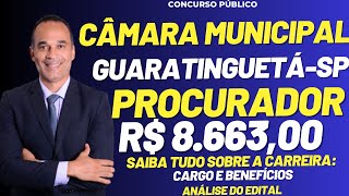 Procurador PGM Câmara de GuaratinguetáSP Saiu edital [upl. by Pepito]