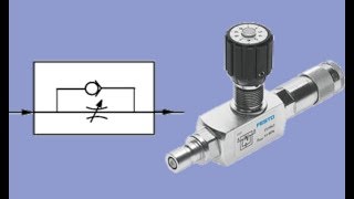 le clapet anti retour et étrangleur  circuit pneumatique simulation [upl. by Cogen398]